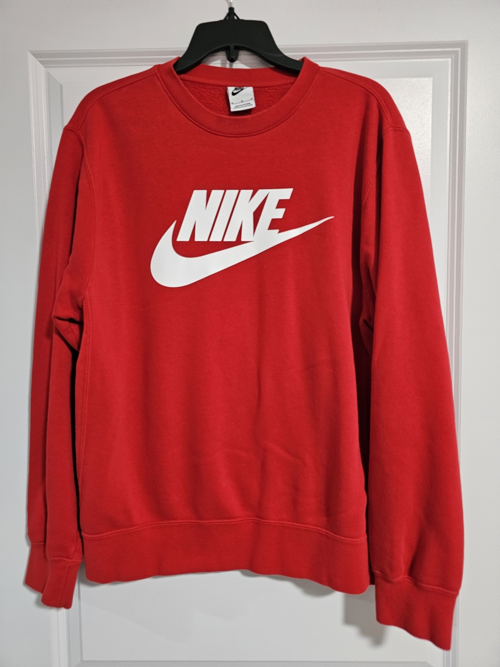 Nike Red Crewneck with White Swoosh Logo
